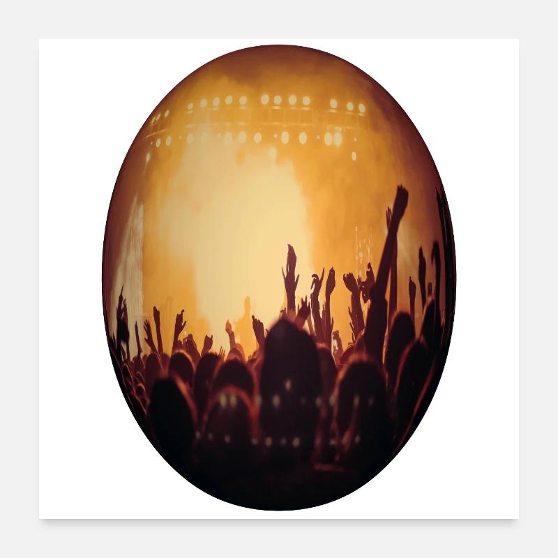 Concert light: Crowdsilhouette Poster 24" x 24" (60x60 cm)