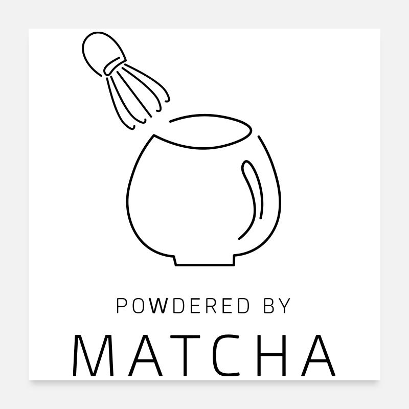 PoudréPorMatcha - Poster 60 x 60 cm - blanc