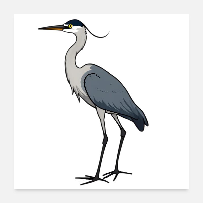 Grey Heron Poster 24" x 24" (60x60 cm)