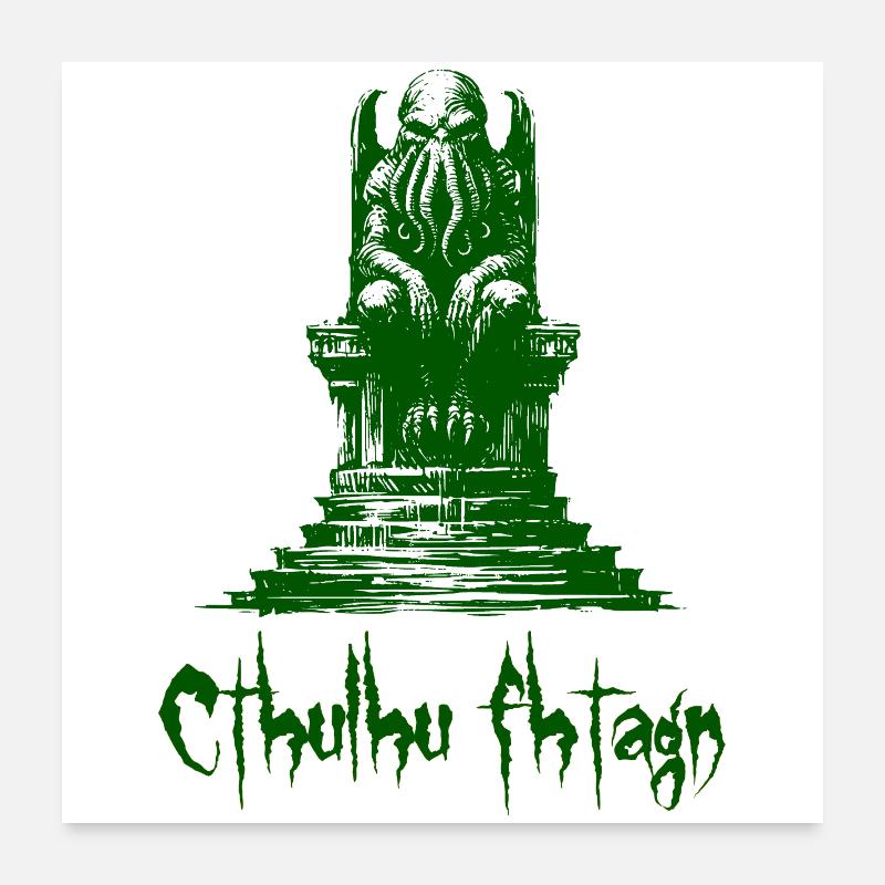 Statue von Cthulhu Poster 60x60 cm