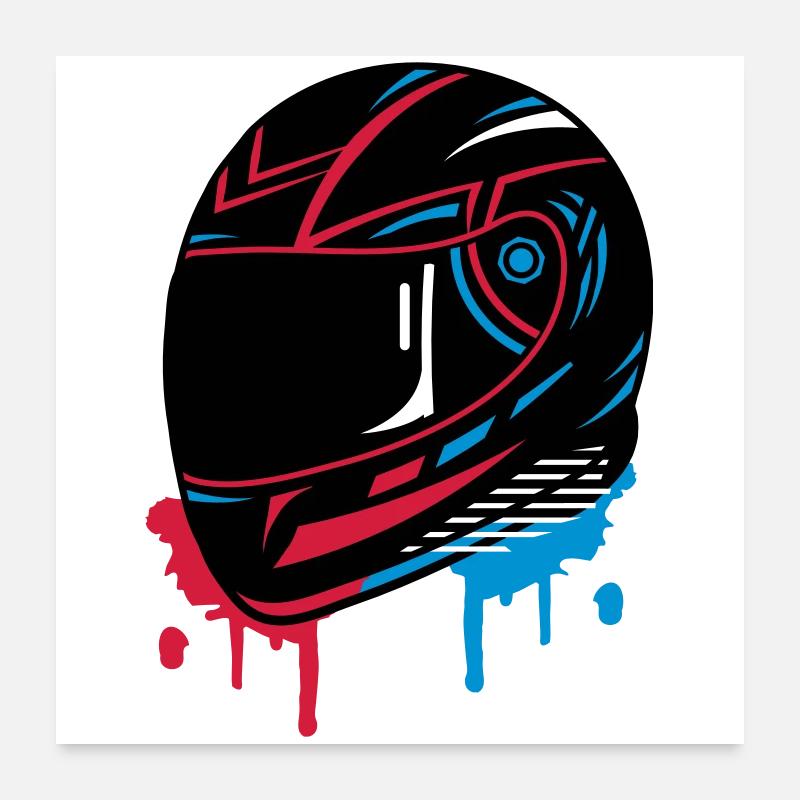 Casque de moto Graffiti Poster 60 x 60 cm
