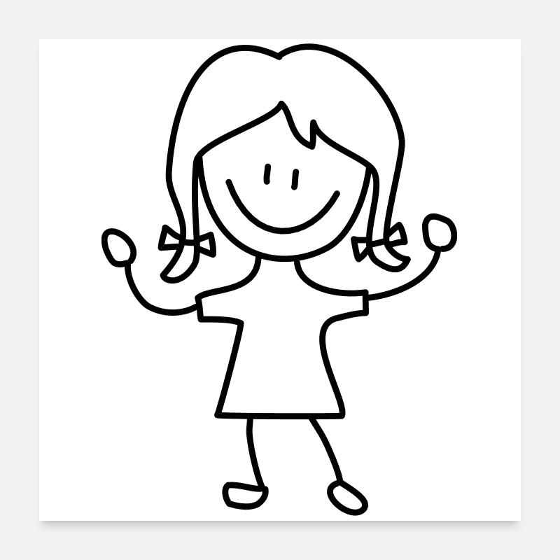 Kind Maedchen Kindergarten Poster 60x60 cm