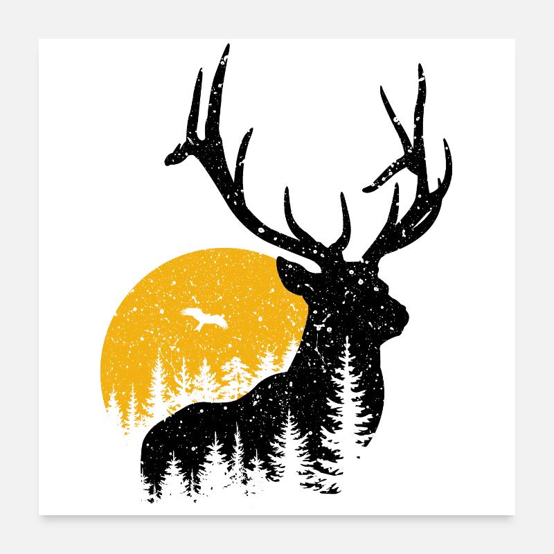 deer Poster 24" x 24" (60x60 cm)