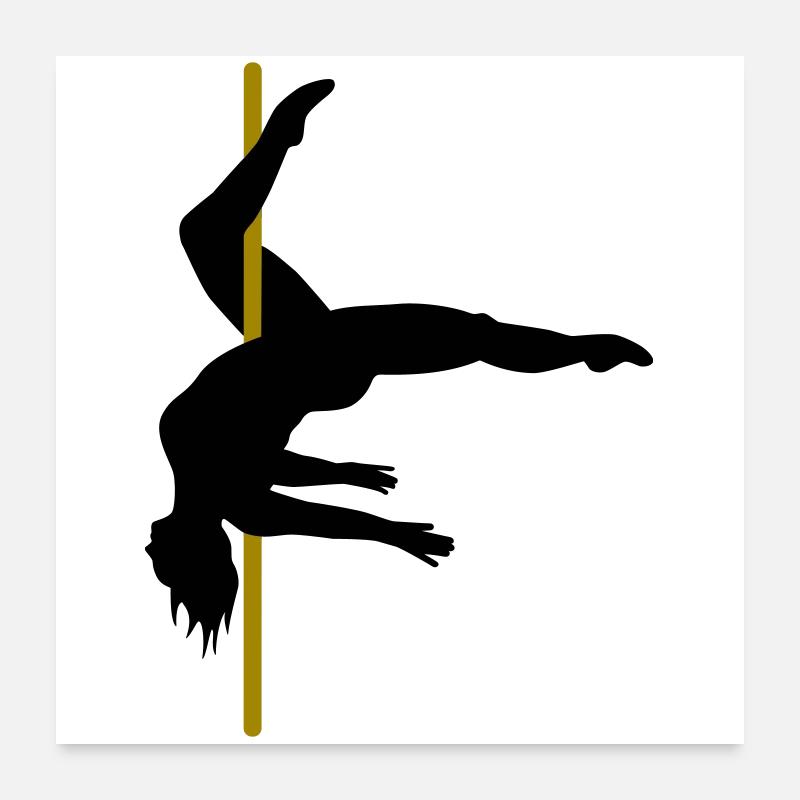 Poledancer courbé dans la jambe intérieure pendre Poster 60 x 60 cm