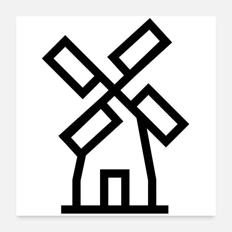 Énergie de l’air de moulin à vent Poster 60 x 60 cm