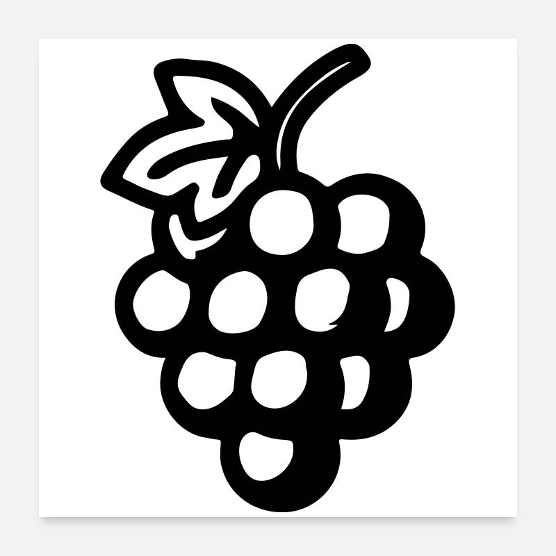 Raisins Symbole du raisin Poster 60 x 60 cm