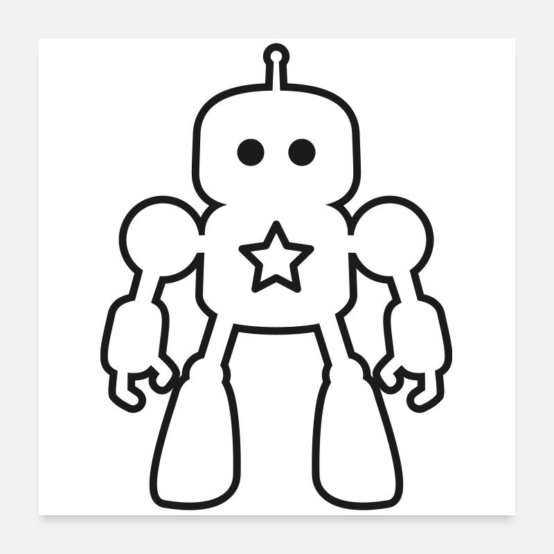 Robots – Intelligence artificielle Conception de science-fiction Poster 60 x 60 cm