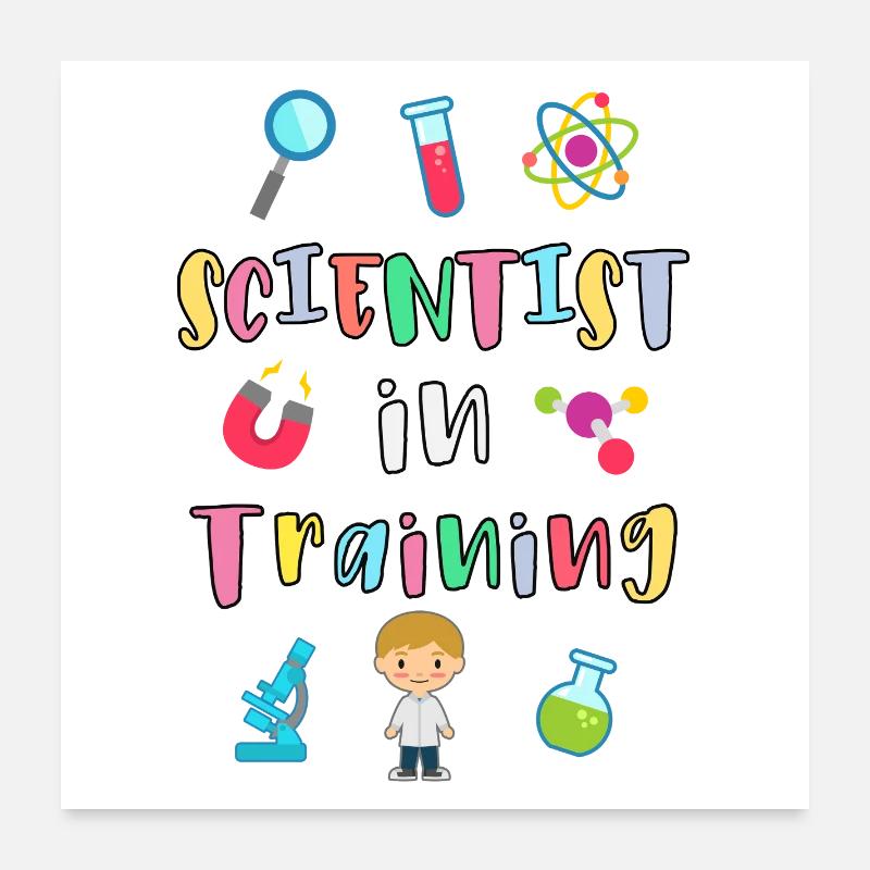 Junger Wissenschaftler in Ausbildung Poster 60x60 cm