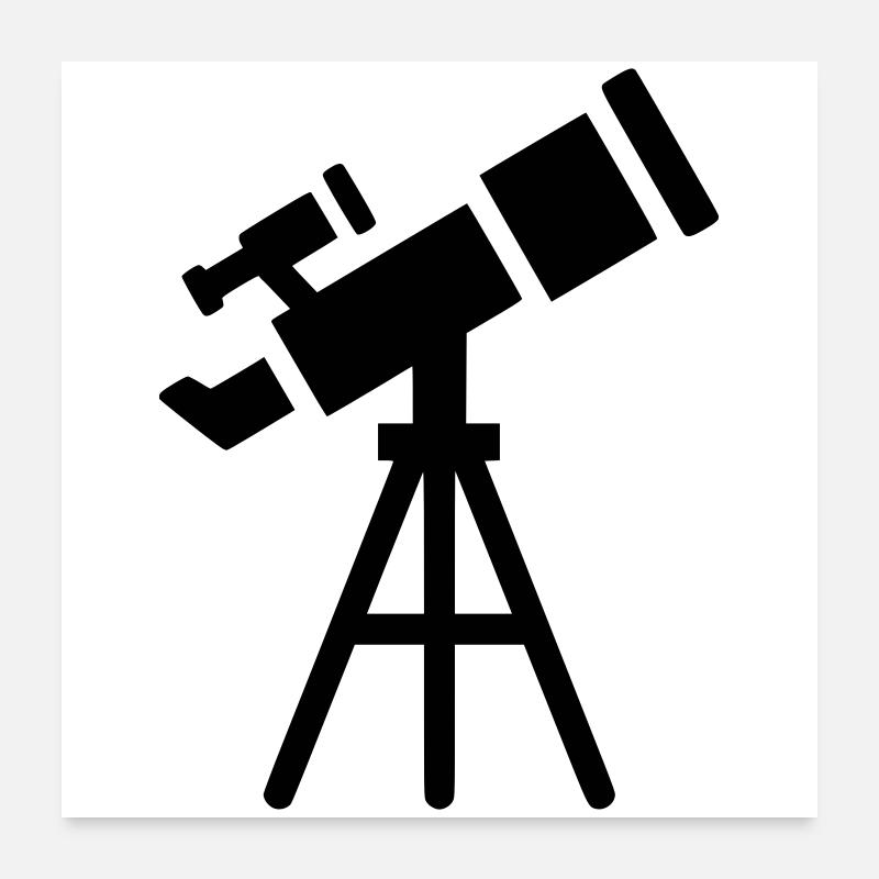 Étoiles en silhouette de télescope Poster 60 x 60 cm