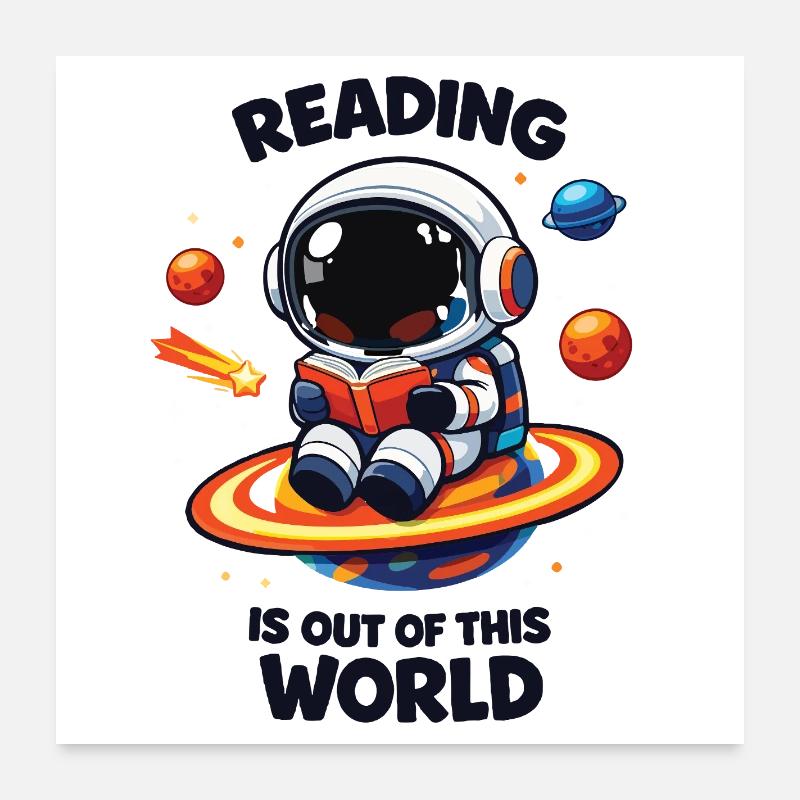 La lecture, c’est hors de ce monde Poster 60 x 60 cm