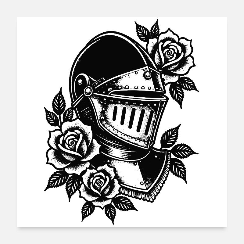 Casque de Chevalier Rosebound Poster 60 x 60 cm