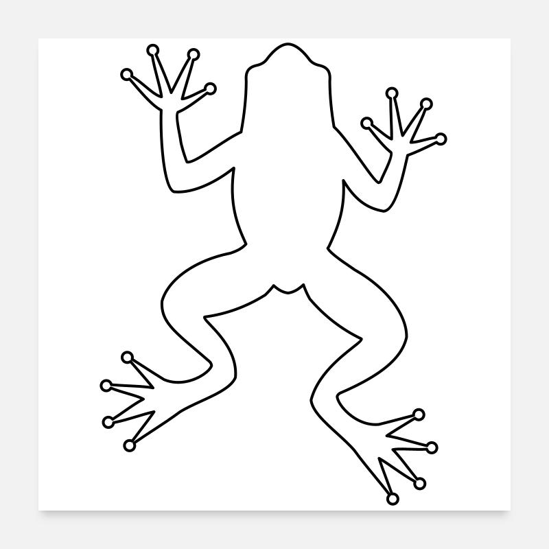 Frog toad tree frog silhouette Poster 24" x 24" (60x60 cm)