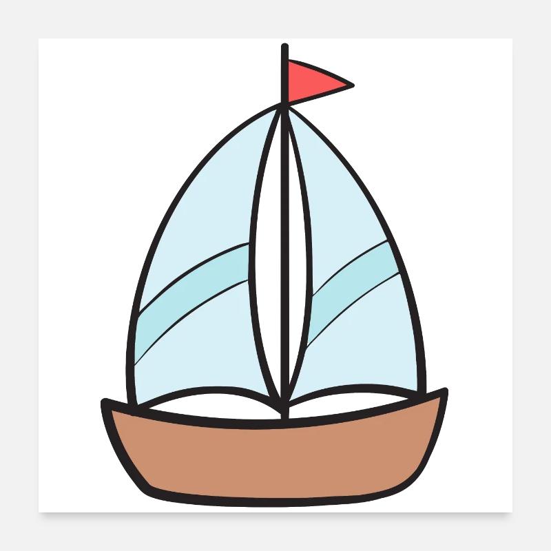 Boot Schiff Segelschiff Poster 60x60 cm