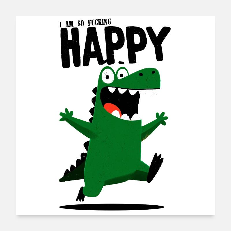Croco heureux Poster 60 x 60 cm