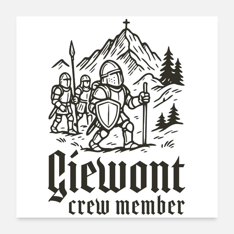 Membre de l’équipage de Giewont Knights Mountain Poster 60 x 60 cm