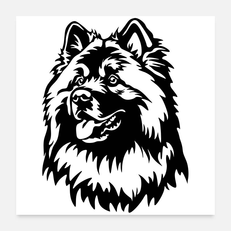 Eurasier Head Poster 24" x 24" (60x60 cm)