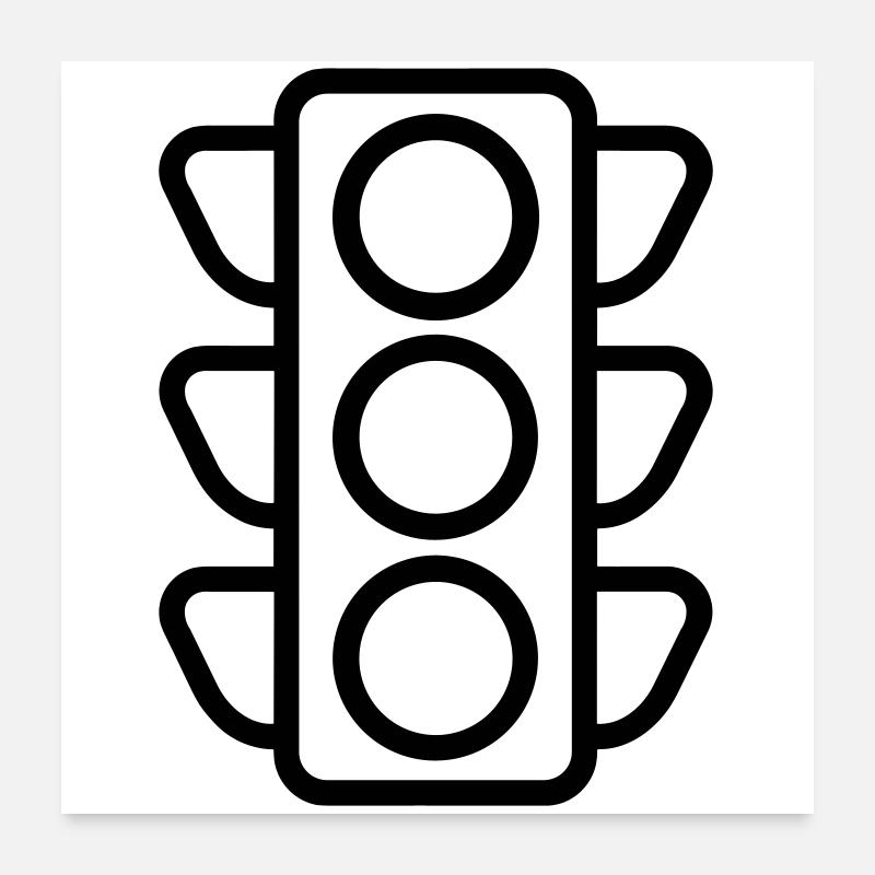 feu de signalisation Poster 60 x 60 cm