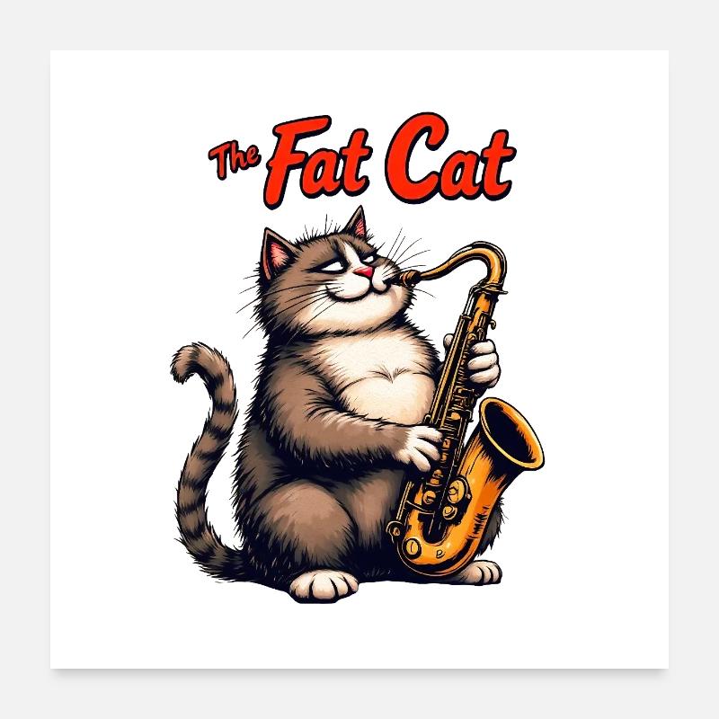 Der Fat Cat Jazz Poster 60x60 cm