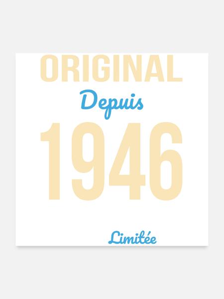 Original seit 1946 – 80-jähriges Jubiläum - Poster 60x60 cm - Weiß - Vorne