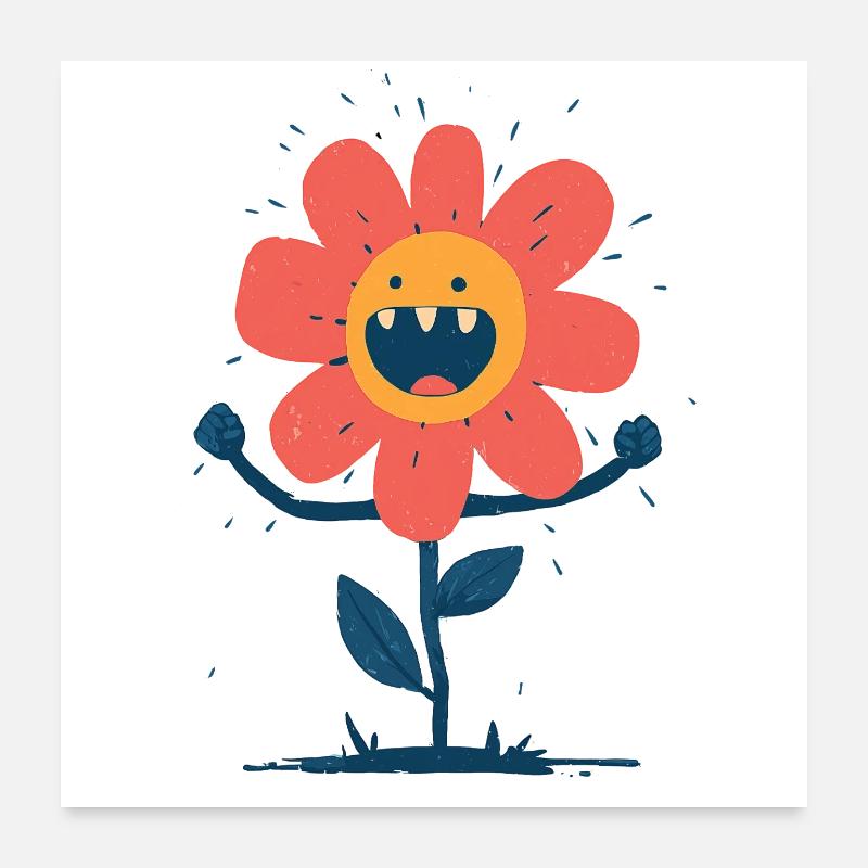 Fleur Monstre Rieur Poster 60 x 60 cm