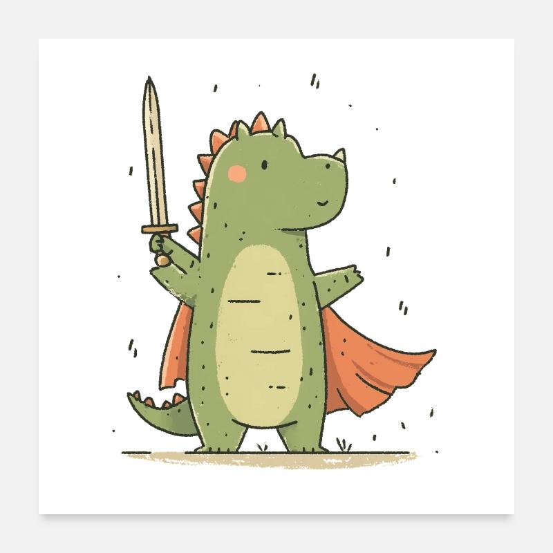 Petit Chevalier Dino Poster 60 x 60 cm