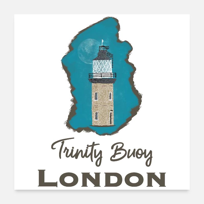 London, Trinity Buoy Lighthouse, Pixel Art Poster 24" x 24" (60x60 cm)