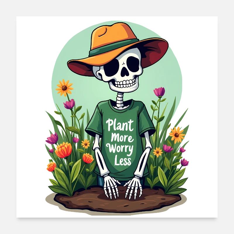PLANTEZ PLUS, SOUCIEZ-VOUS MOINS Poster 60 x 60 cm