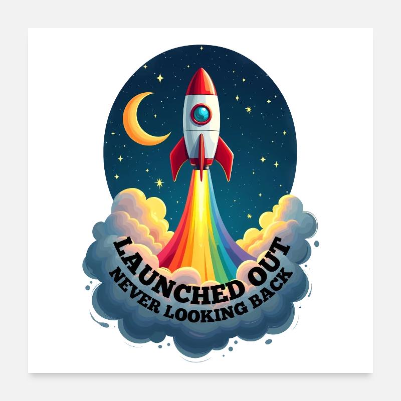 Launched Out - Never Looking Back, Gay Getting Out Poster 24" x 24" (60x60 cm)