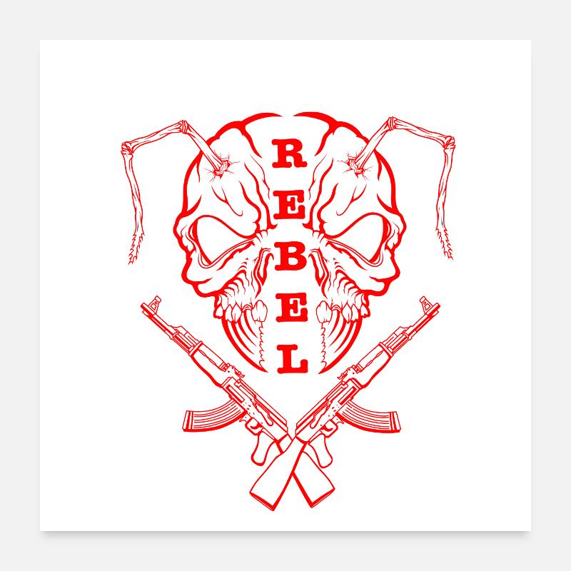 "REBEL EYES – Fearless Expression" rot Poster 60x60 cm