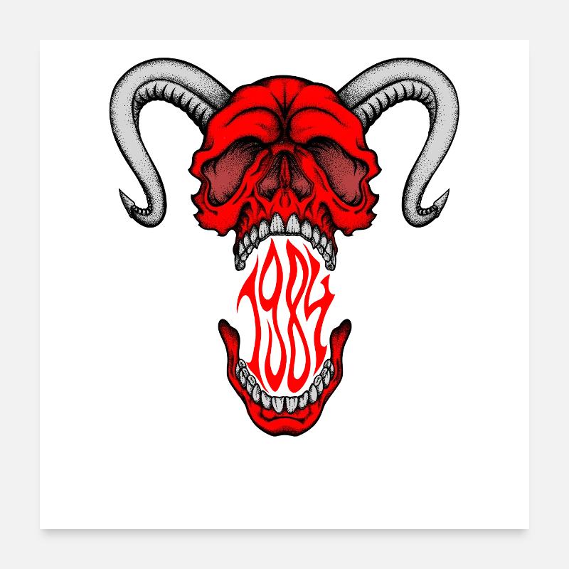 « HELLSKULL - Rugissement démoniaque » Poster 60 x 60 cm
