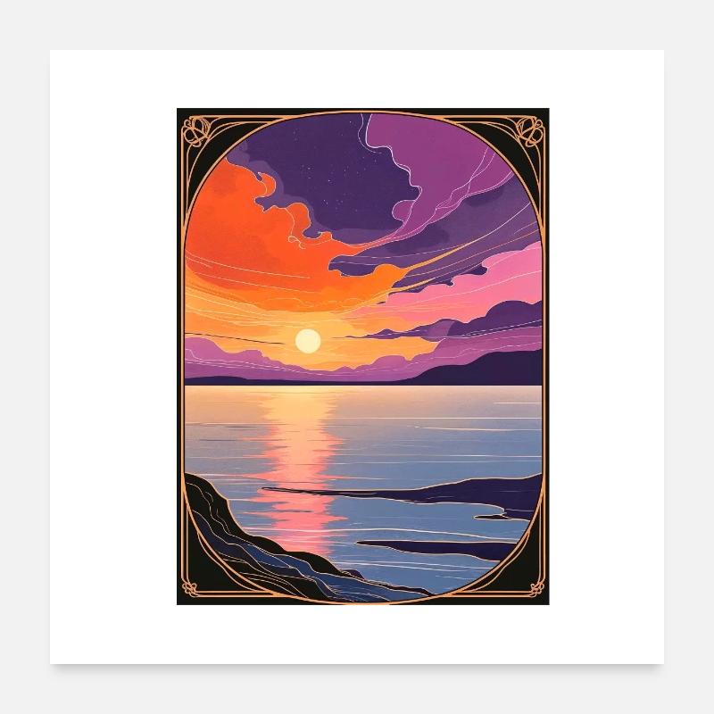 Bewitching Coastal Sunset Poster 24" x 24" (60x60 cm)