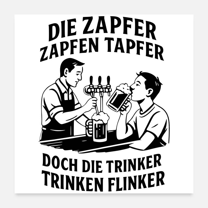Les tapeurs tapent courageusement Poster 60 x 60 cm
