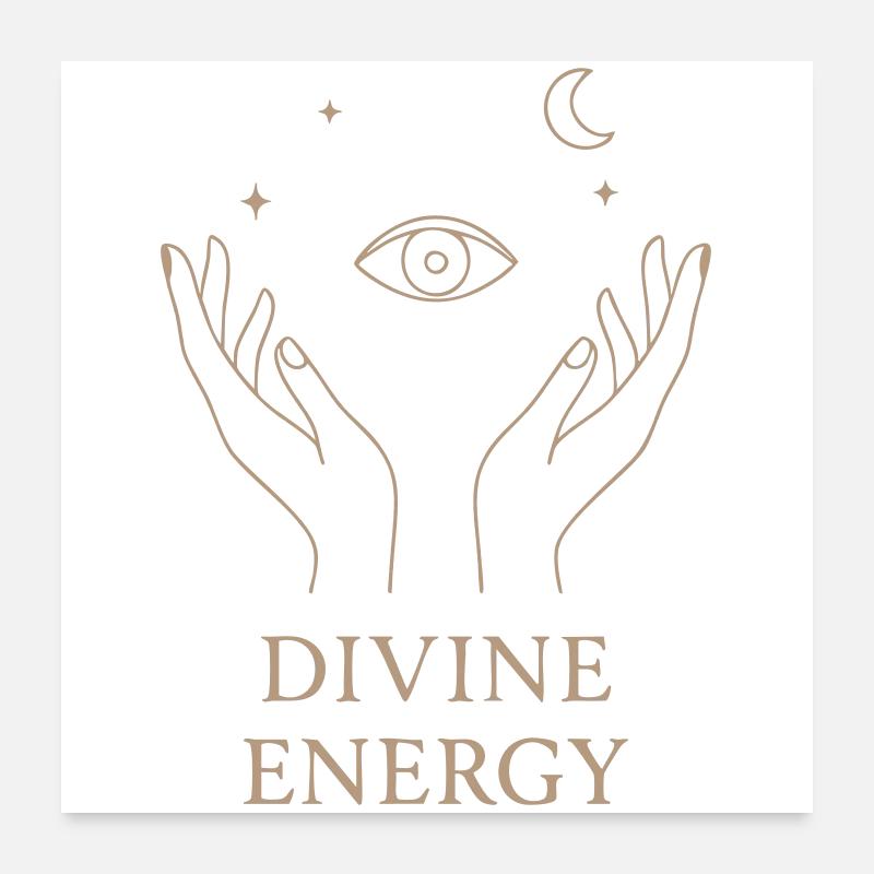 Art de lignes d’énergie divine Poster 60 x 60 cm