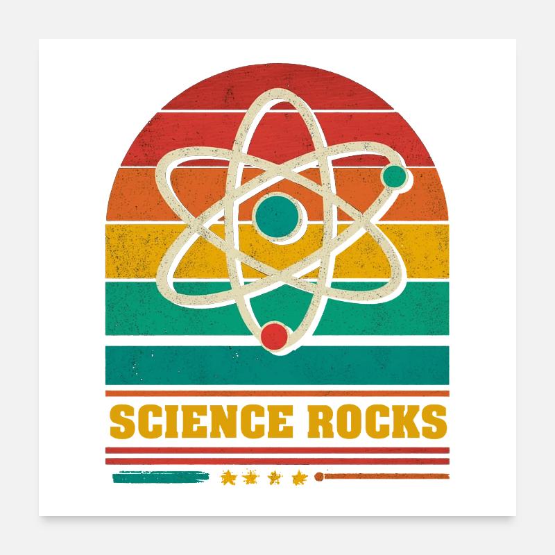 La science dans l’atome arc-en-ciel Poster 60 x 60 cm