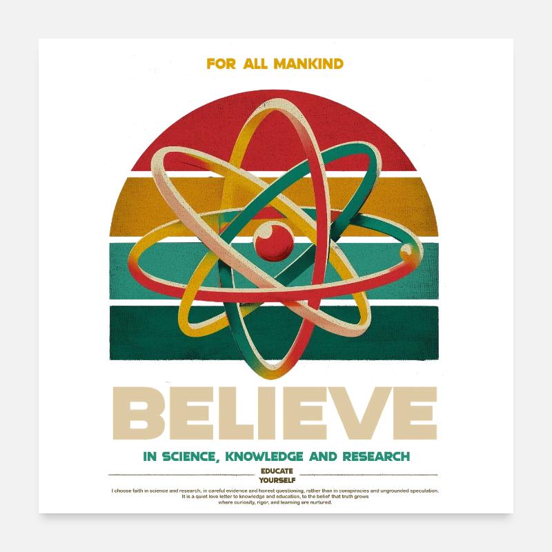 Faith in Science Retro Poster Poster 24" x 24" (60x60 cm)