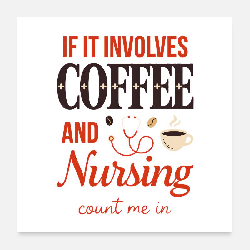 Café et soins : Comptez en moi entre guillemets Poster 60 x 60 cm
