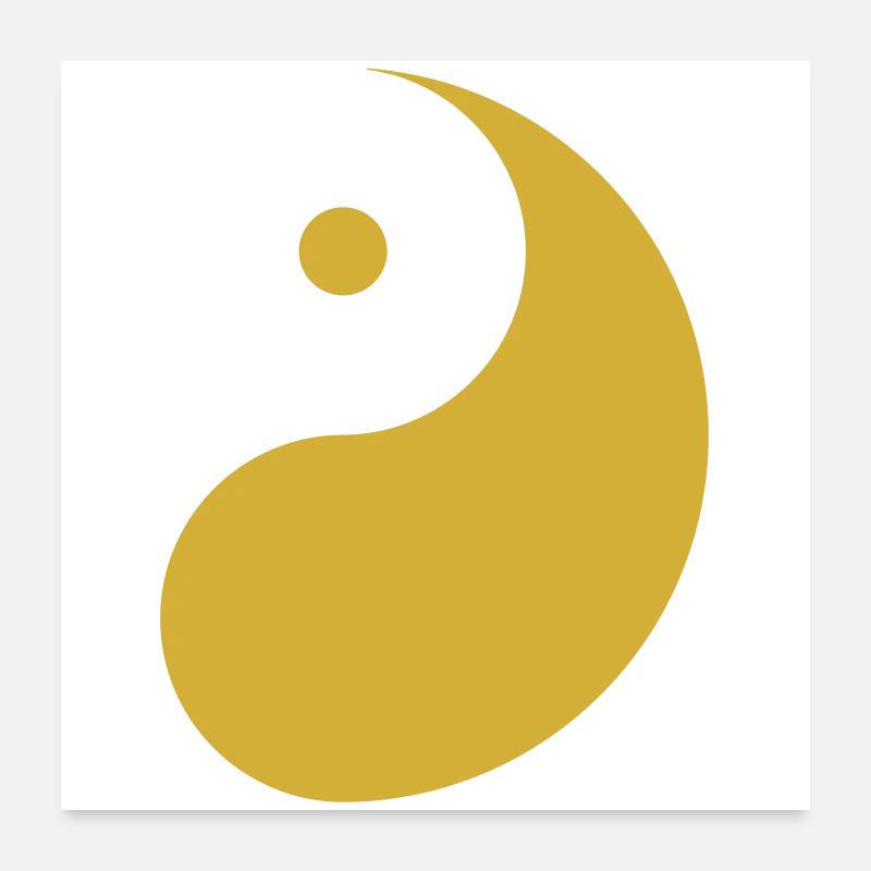 Yang Gold - Poster 60x60 cm - Weiß