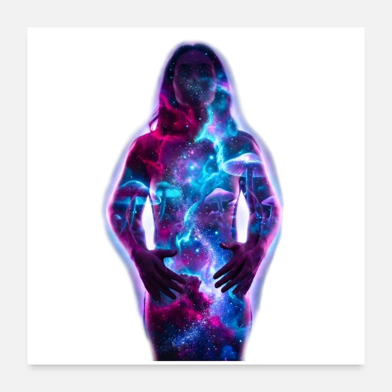 Cosmic Body: Galactic Glow Poster 24" x 24" (60x60 cm)