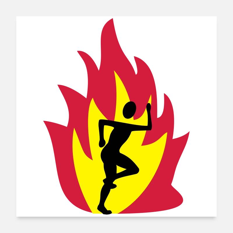 Runner flame Poster 24" x 24" (60x60 cm)