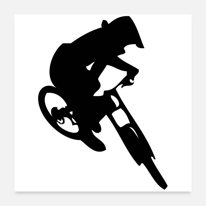 Saut en vélo de descente Poster 60 x 60 cm