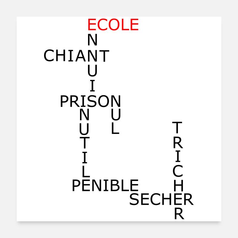 Mots fléchés Poster 60 x 60 cm