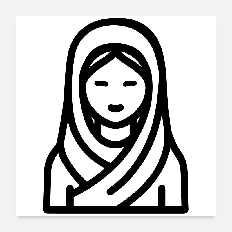 femme musulmane Poster 60 x 60 cm