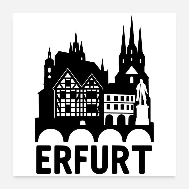 Erfurt Relief Silhouette Poster 60 x 60 cm