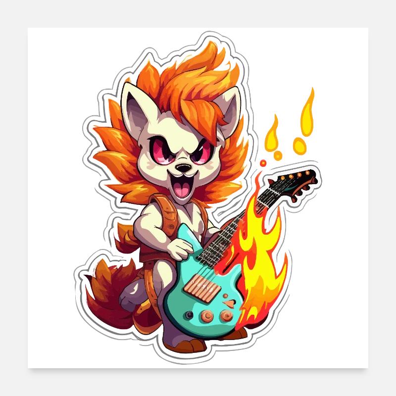 Feuerfuchs Guitariste Poster 60 x 60 cm