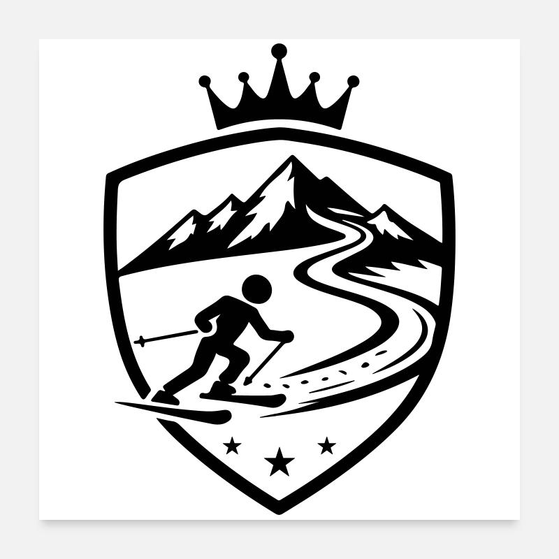 Ski Piste Wappen Poster 60x60 cm