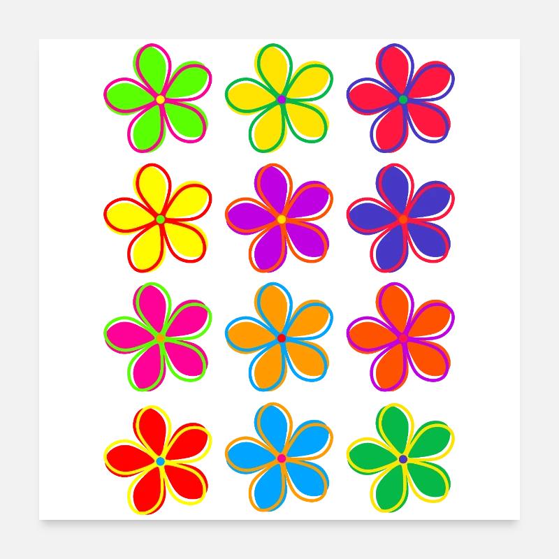 Daisy Flowers Poster 24" x 24" (60x60 cm)