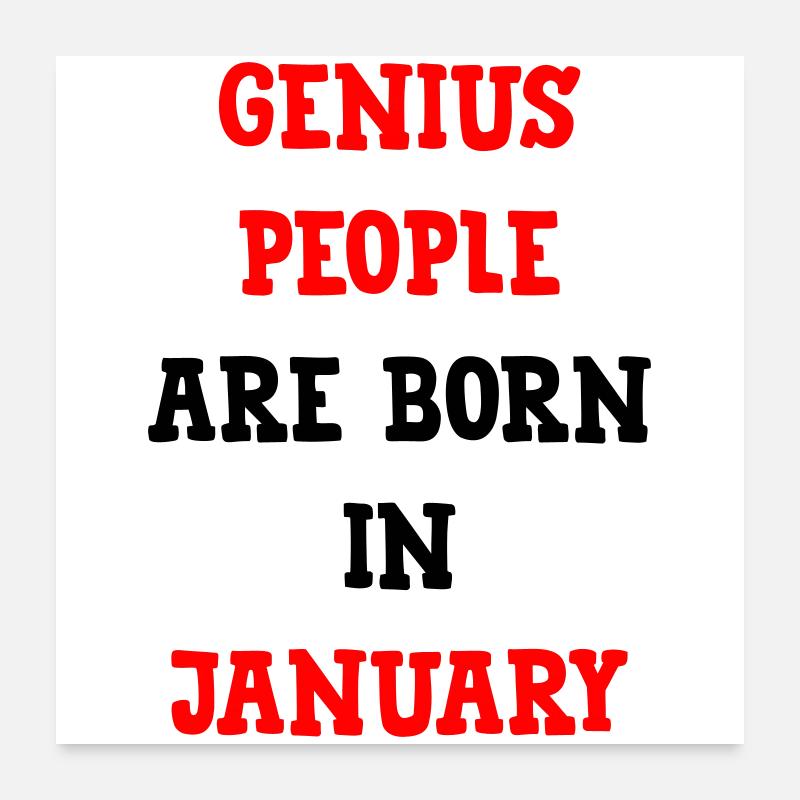 Anniversaire Bébé Génies de Janvier Humour Poster 60 x 60 cm