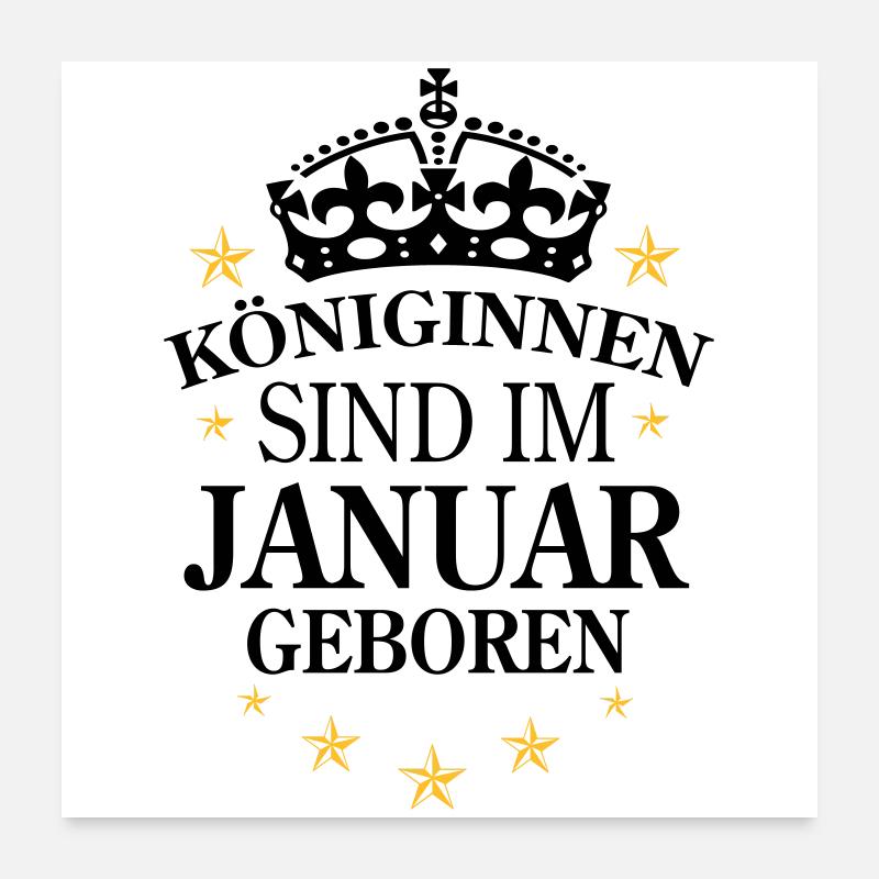 Königinnen Januar - Poster 60x60 cm - Weiß