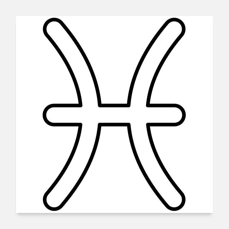 Fische Sternzeichen Sternbild Tierkreiszeichen Poster 60x60 cm