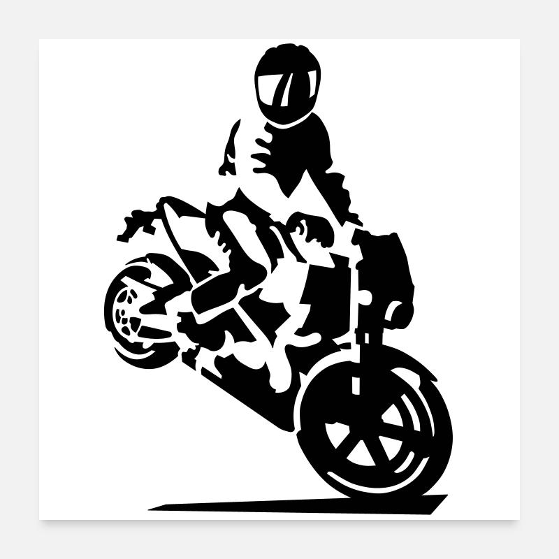 Motorrad stunt Poster 60x60 cm